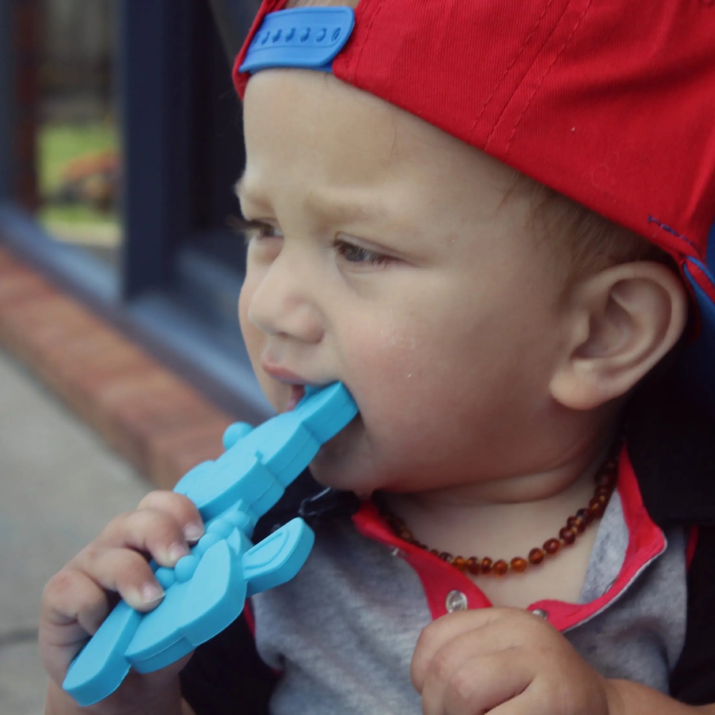 Little bamBAM Baby Teething Toy – Natural Rubber & Baltic Amber