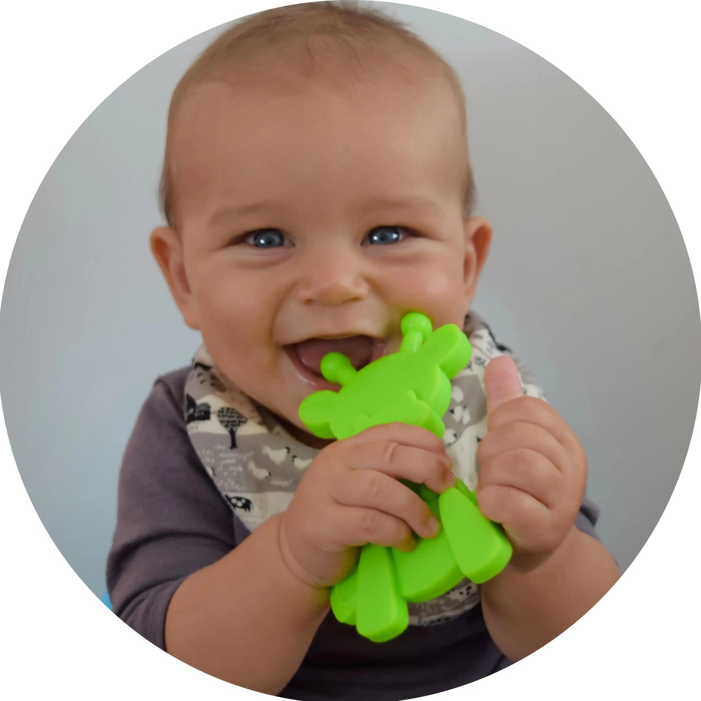 Little bamBAM Baby Teething Toy – Natural Rubber & Baltic Amber