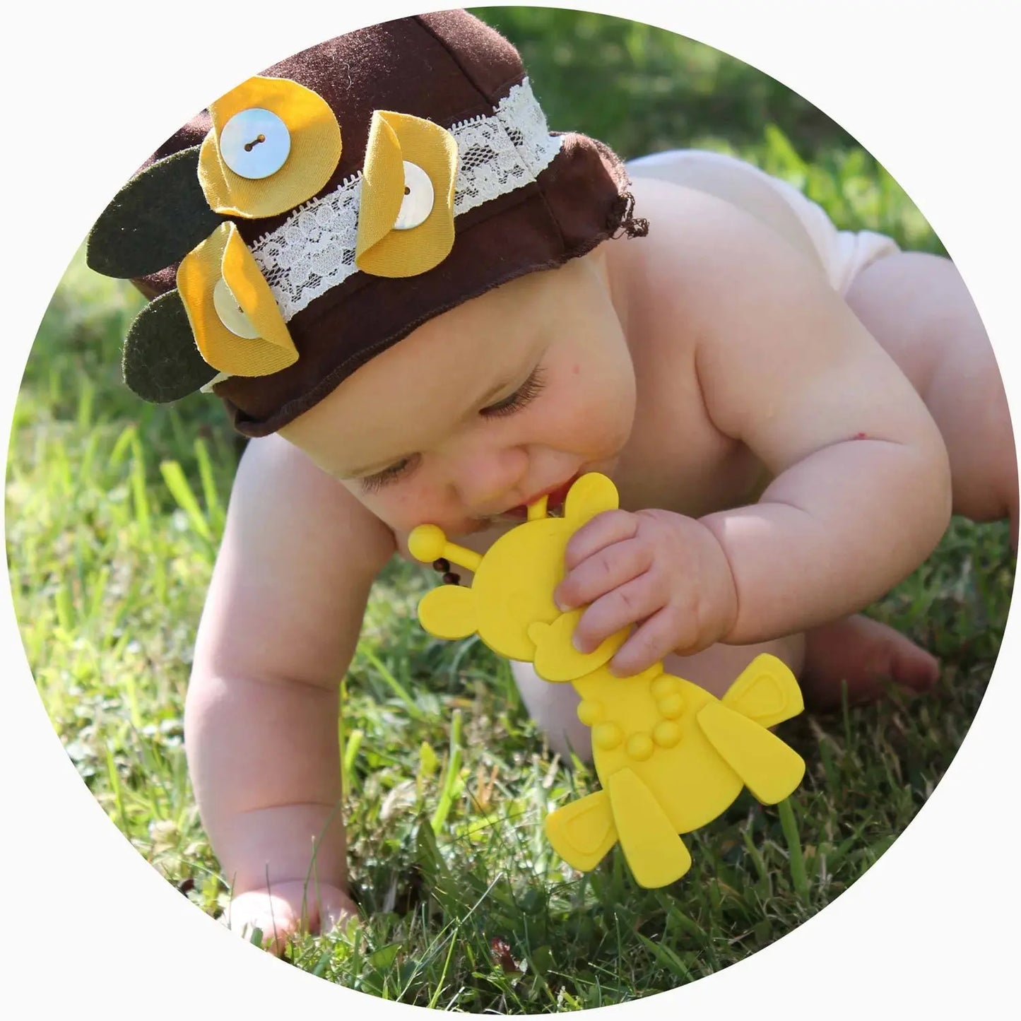 Little bamBAM Baby Teething Toy – Natural Rubber & Baltic Amber