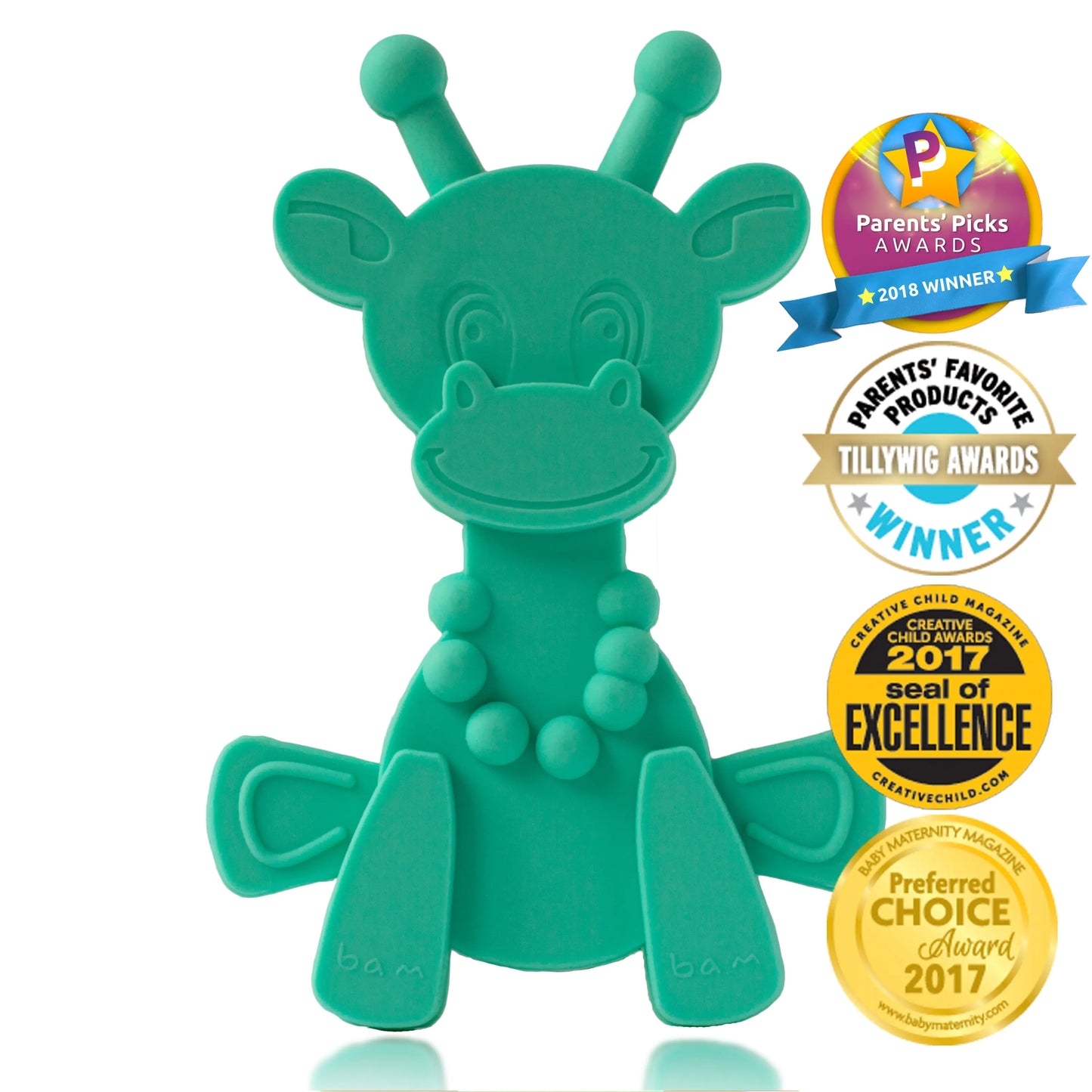 Little bamBAM Baby Teething Toy – Natural Rubber & Baltic Amber