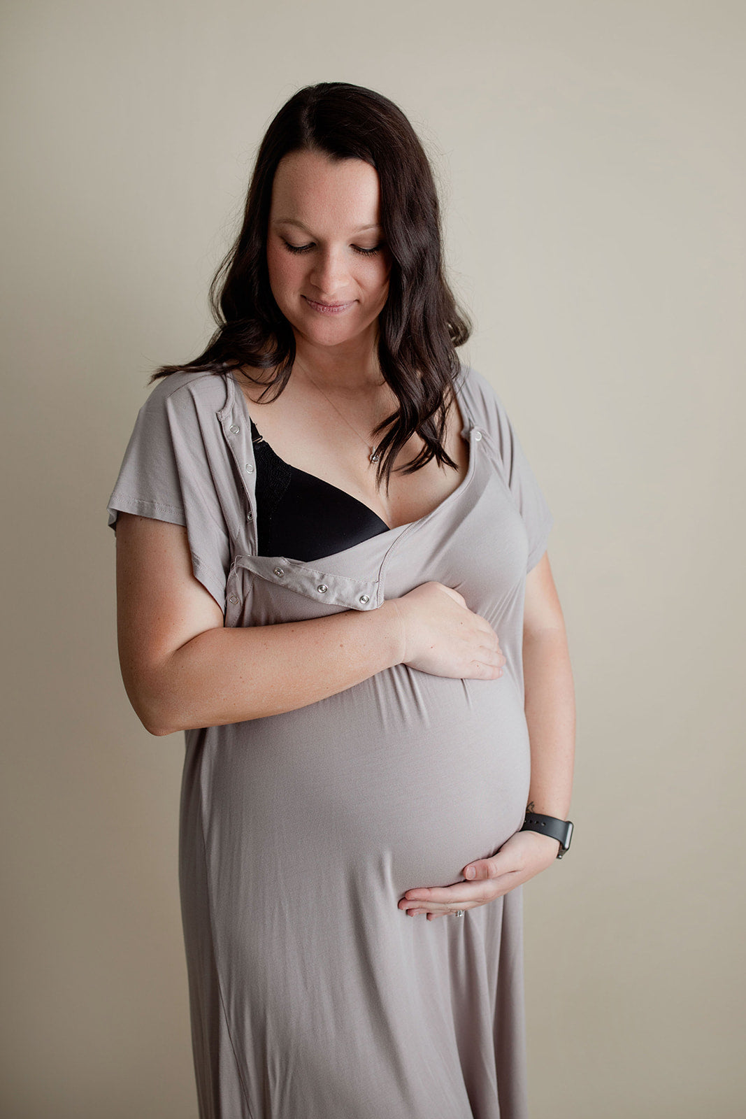 Mommy Labor and Delivery Nursing Hospital Gown - Comfortable Maternity & Postpartum Wear Three Little Tots