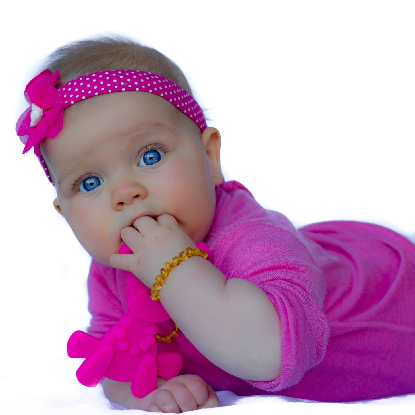 Little bamBAM Baby Teething Toy – Natural Rubber & Baltic Amber
