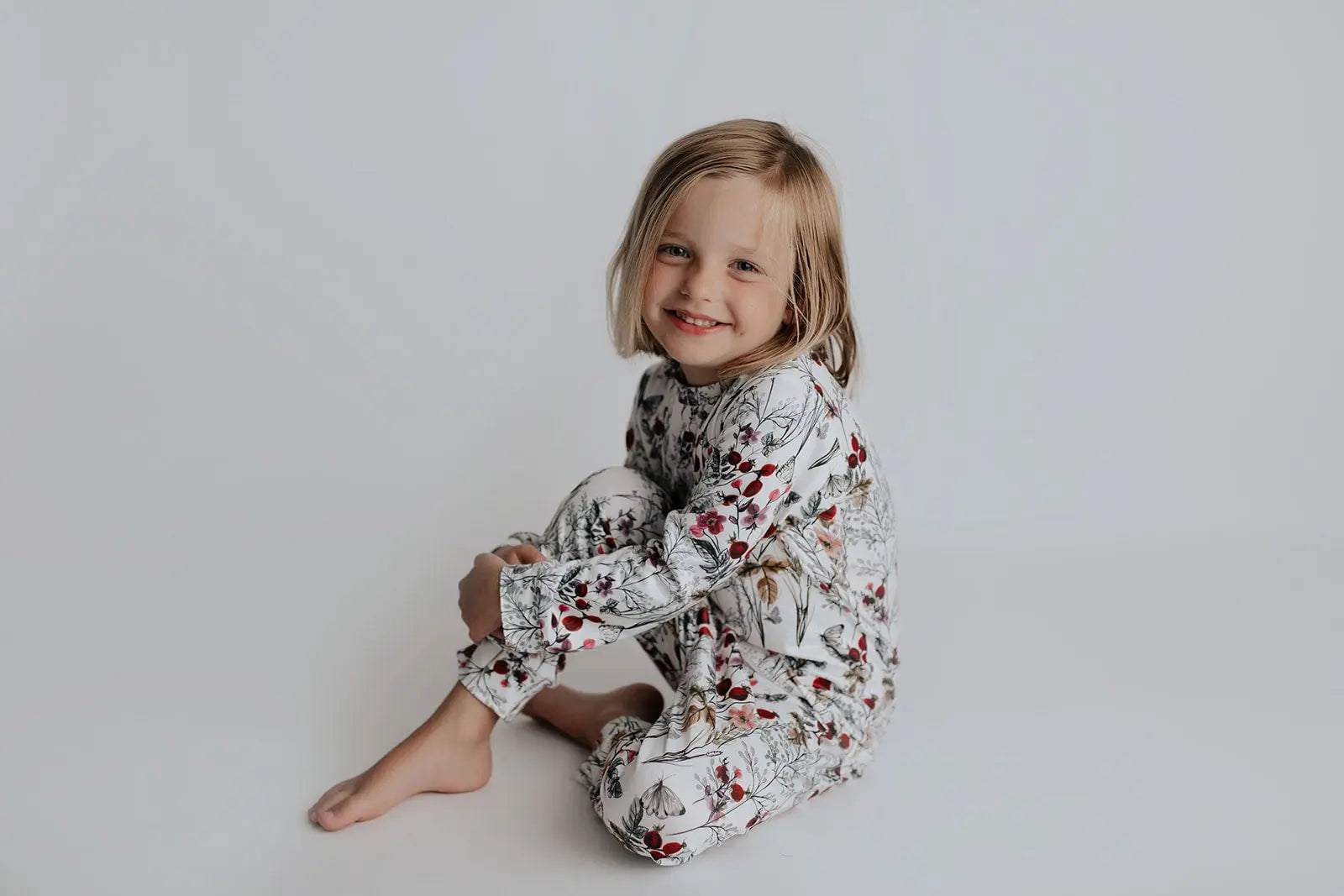 Floral Girls Kids Pajamas Three Little Tots