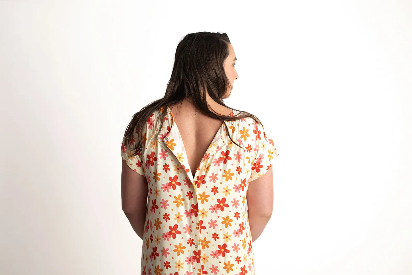 70s Groovy Mommy Labor and Delivery Nursing Hospital Gown Three Little Tots