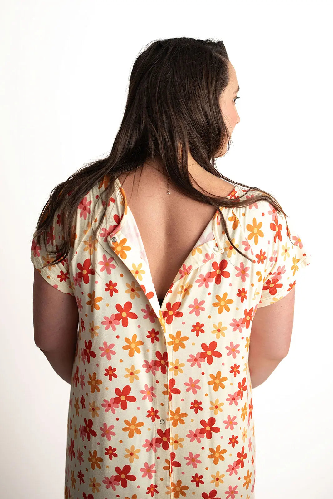 70s Groovy Mommy Labor and Delivery Nursing Hospital Gown Three Little Tots