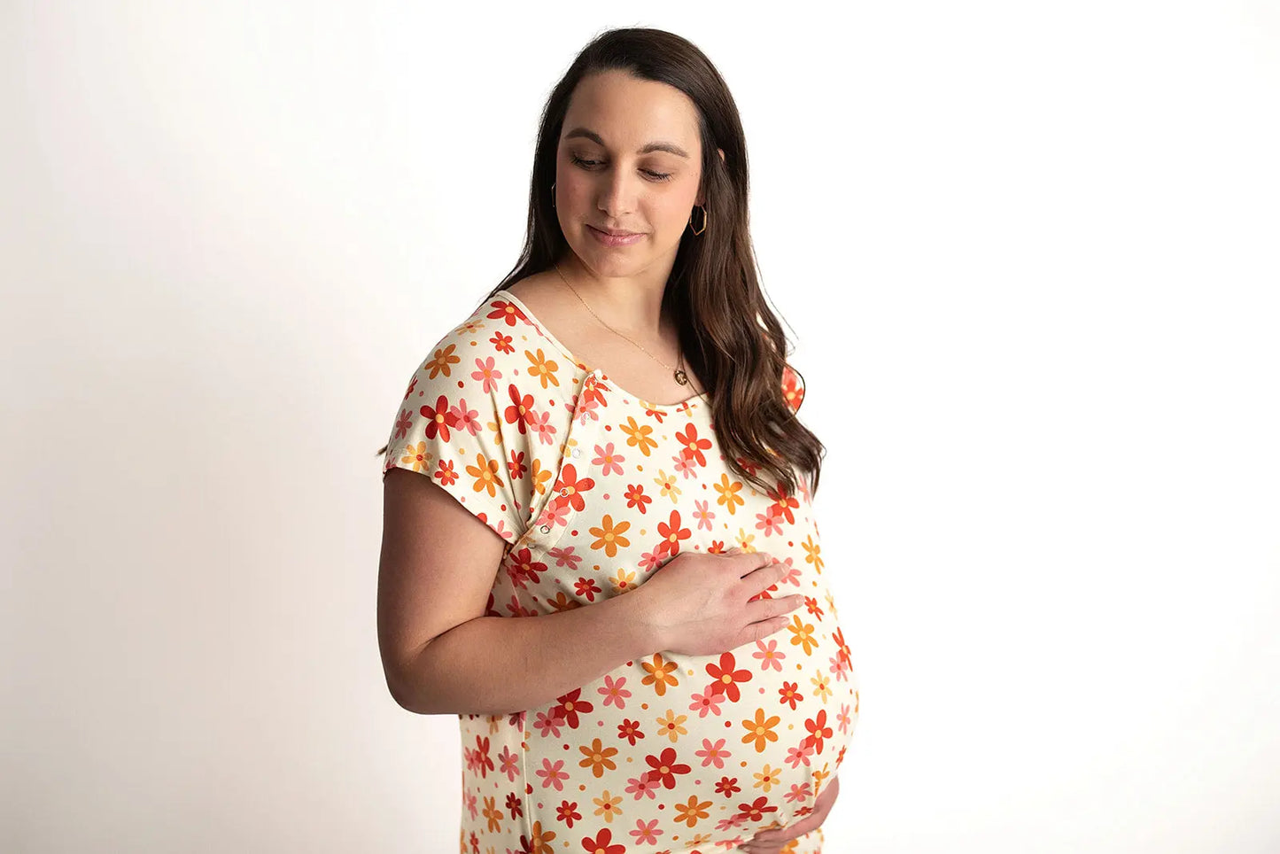 70s Groovy Mommy Labor and Delivery Nursing Hospital Gown Three Little Tots