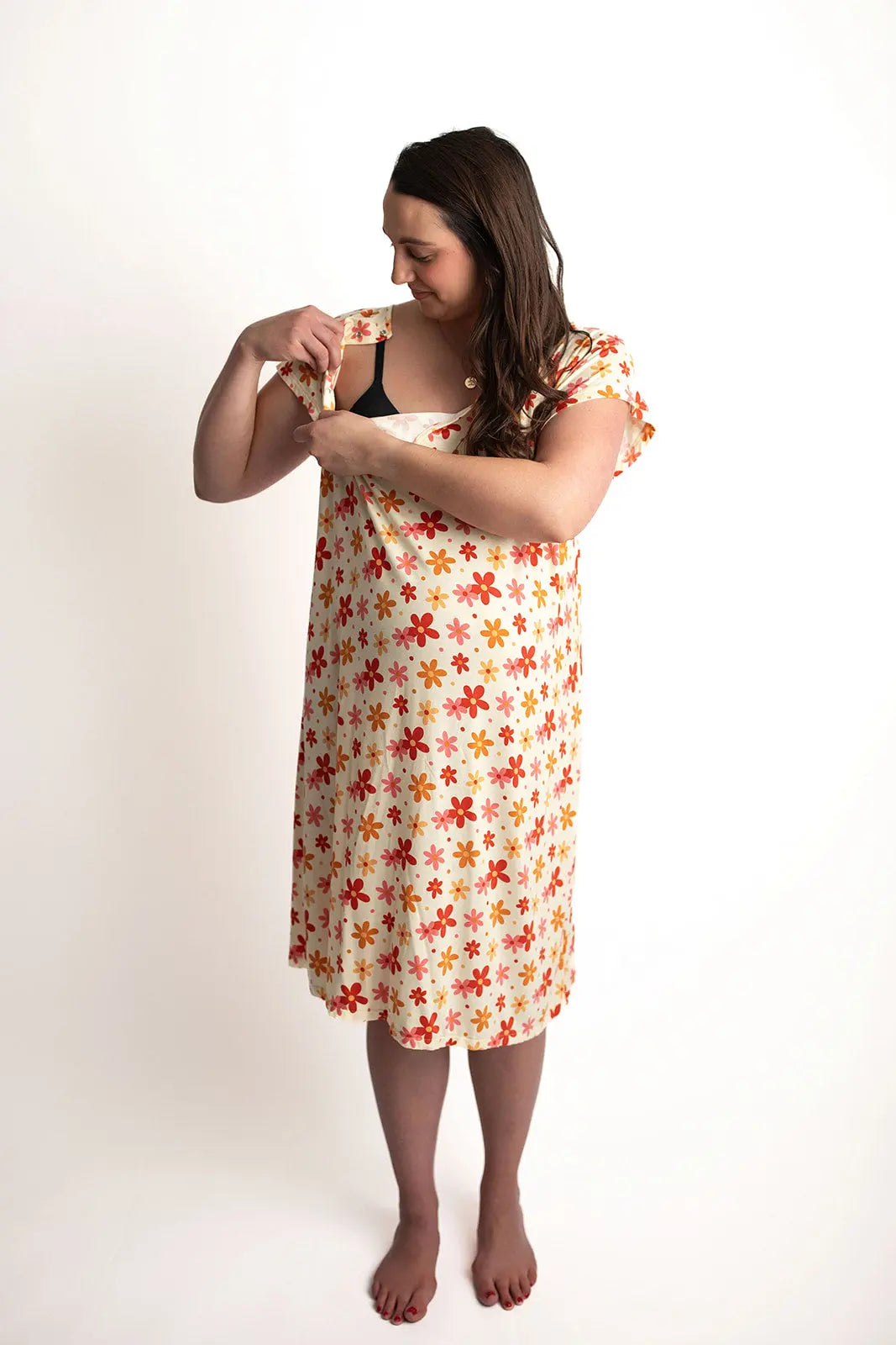 70s Groovy Mommy Labor and Delivery Nursing Hospital Gown Three Little Tots