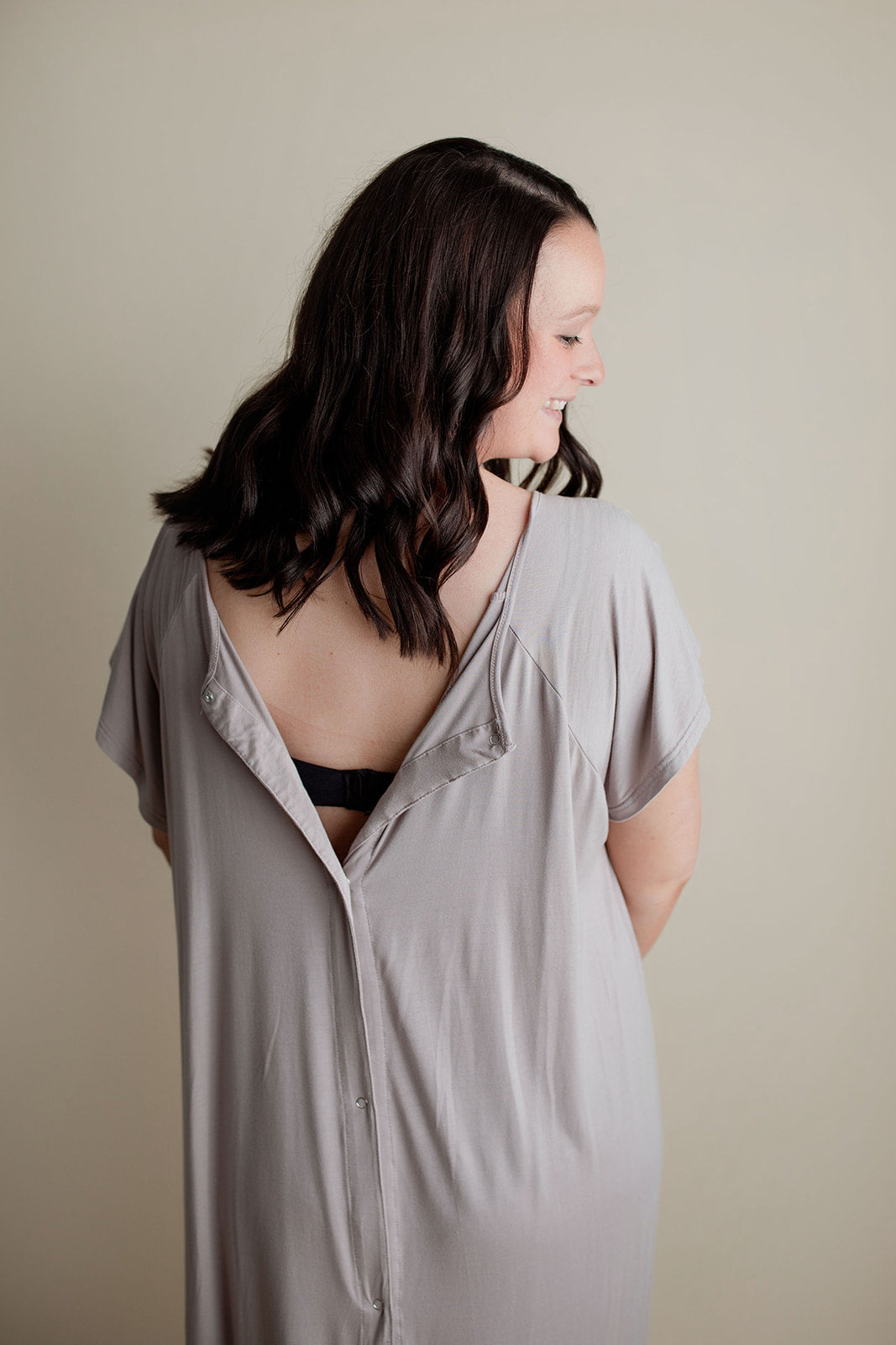 Mommy Labor and Delivery Nursing Hospital Gown - Comfortable Maternity & Postpartum Wear Three Little Tots