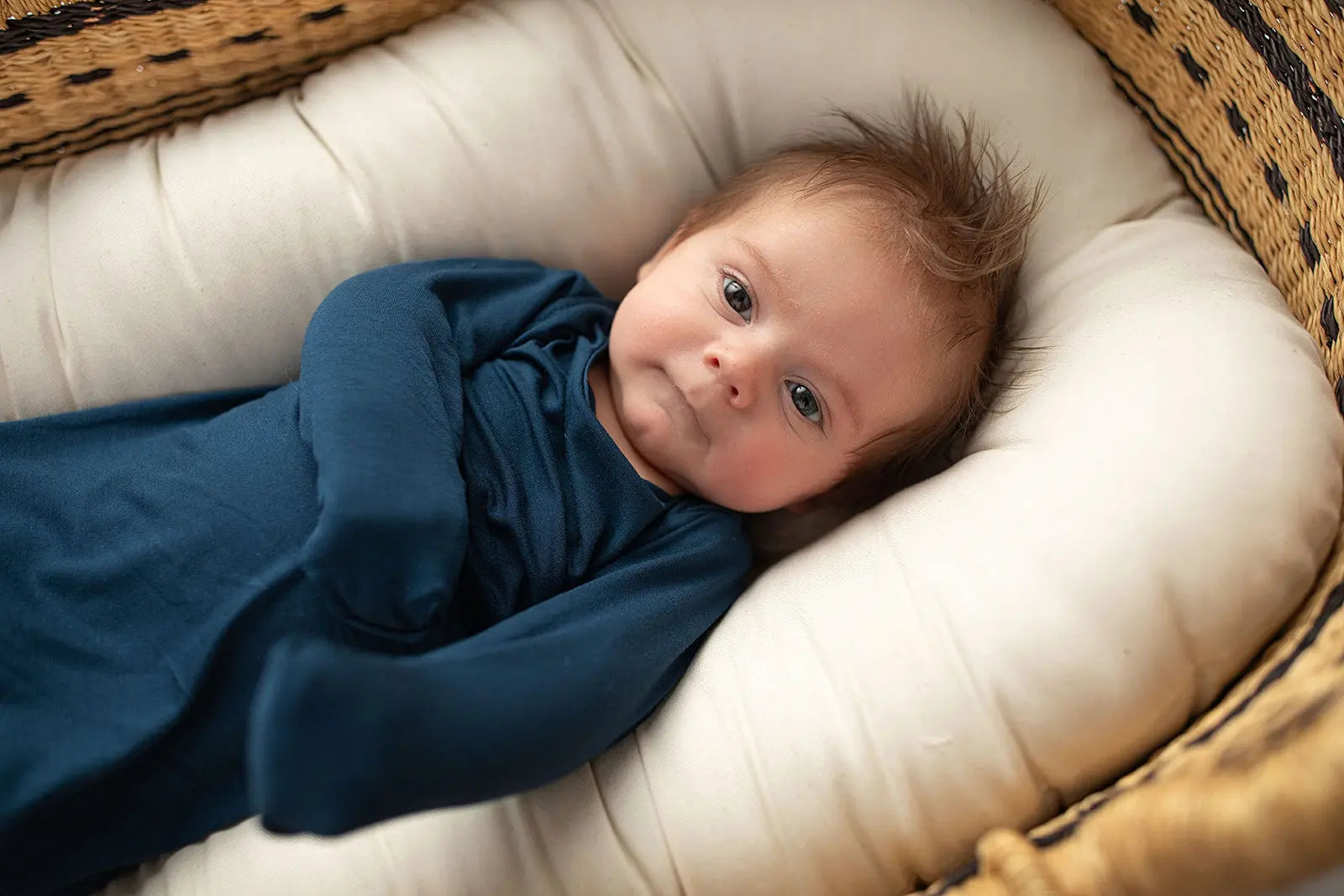 Navy Blue Knotted Newborn Baby Gown Three Little Tots