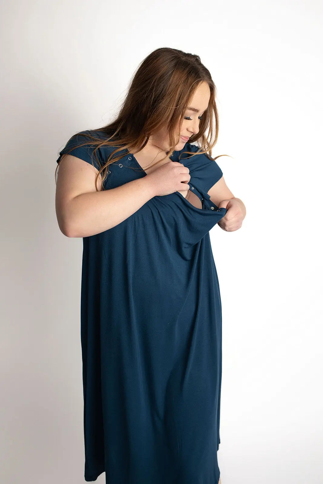 Navy Blue Mommy Labor and Delivery Nursing Hospital Gown Three Little Tots