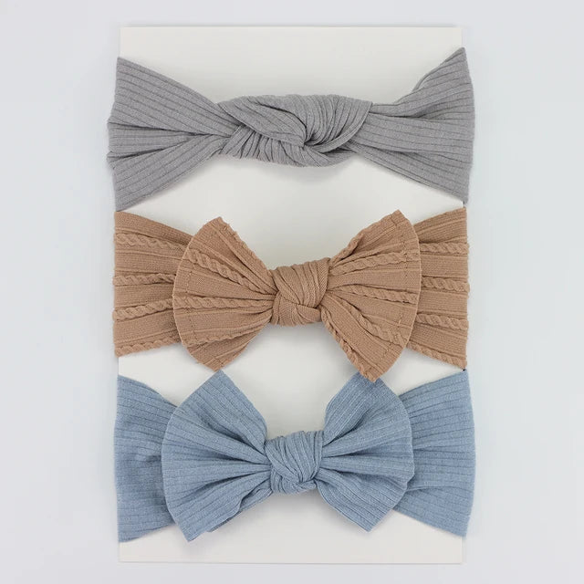 3Pcs/Lot Knit Baby Headband Bow Set