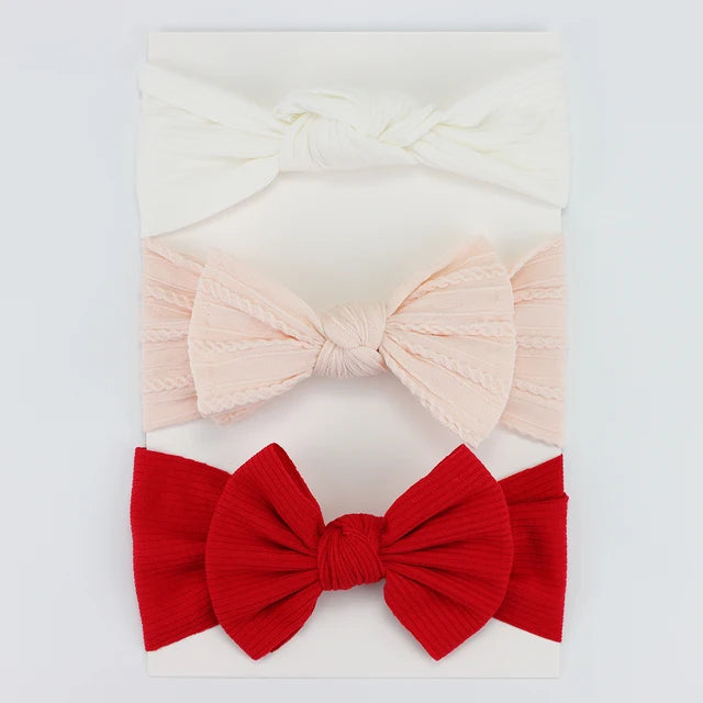 3Pcs/Lot Knit Baby Headband Bow Set