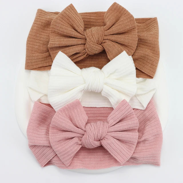 3Pcs/Lot Knit Baby Headband Bow Set