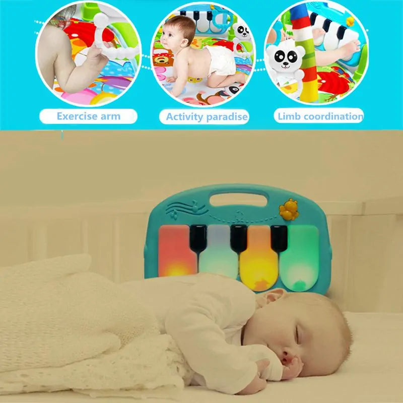 Baby Music Puzzle Play Mat: Educational Keyboard Carpet with Rack Toys for Infant Fitness and Crawling