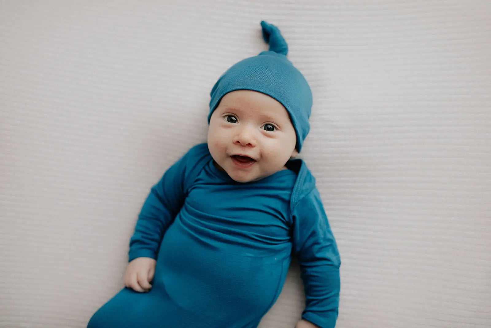 Blue Knotted Newborn Baby Gown Three Little Tots