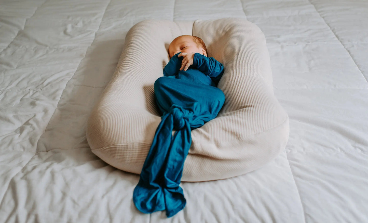 Blue Knotted Newborn Baby Gown Three Little Tots
