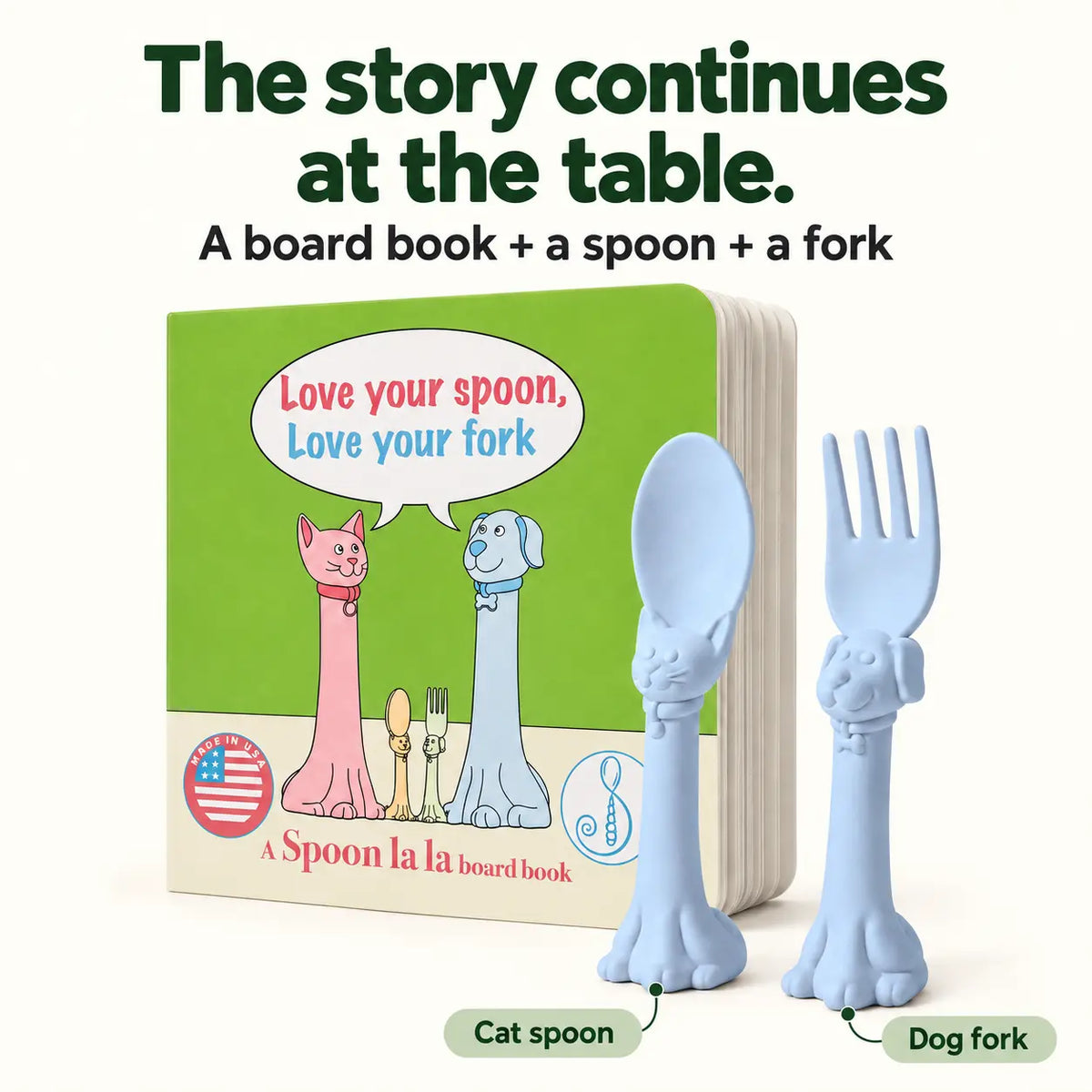 Spoon la la Utensils + Board Book