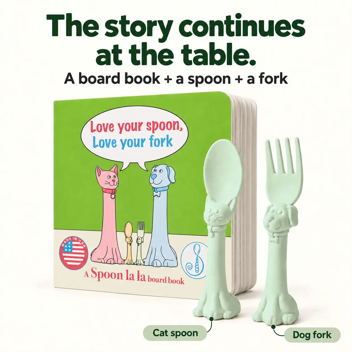 Spoon la la Utensils + Board Book