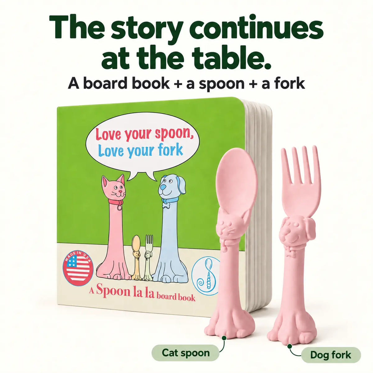 Spoon la la Utensils + Board Book