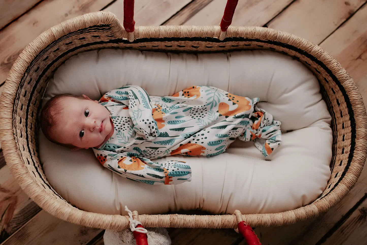 Dinosaur Themed Newborn Knotted Gown Three Little Tots