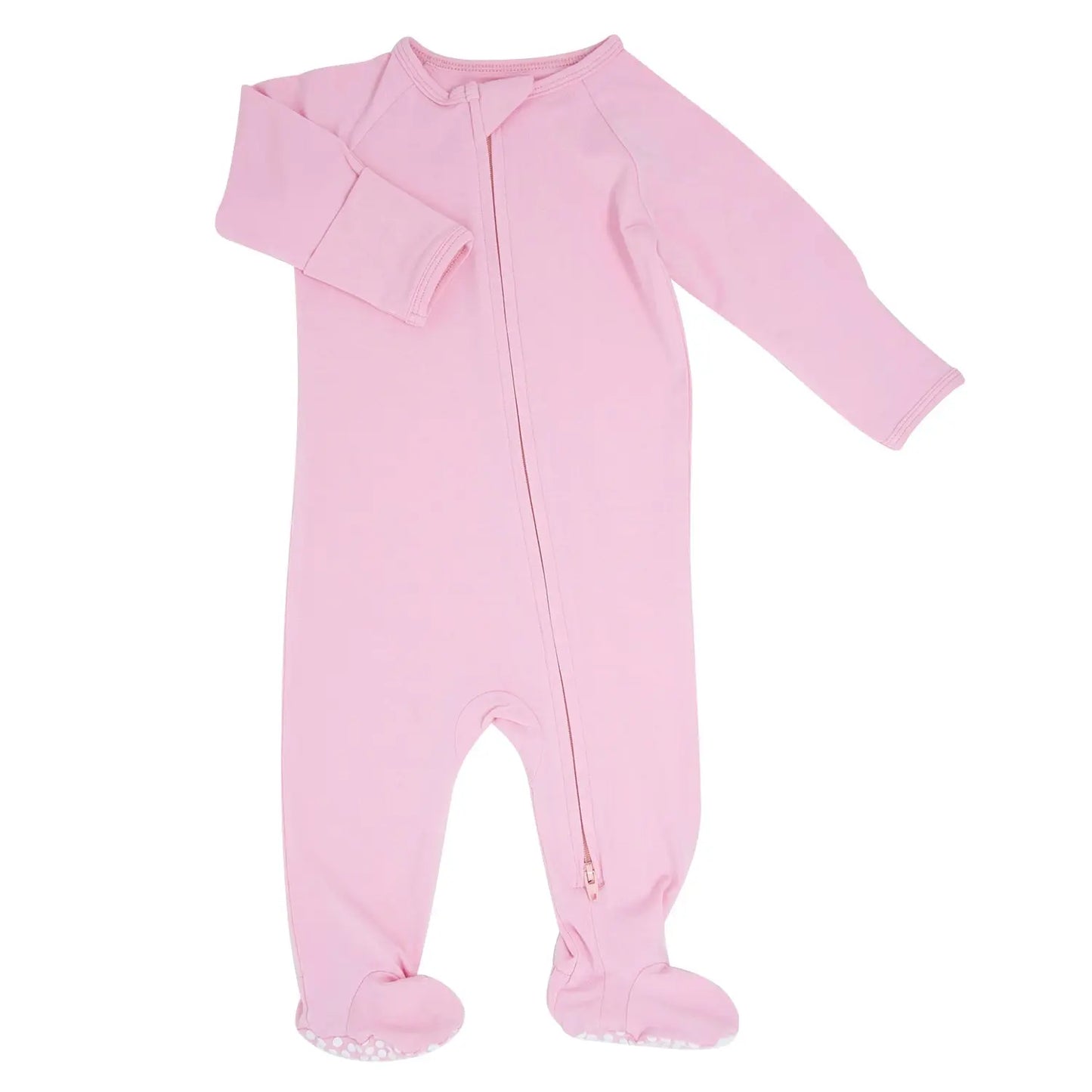 Girls/floral Bamboo Zipper Footie