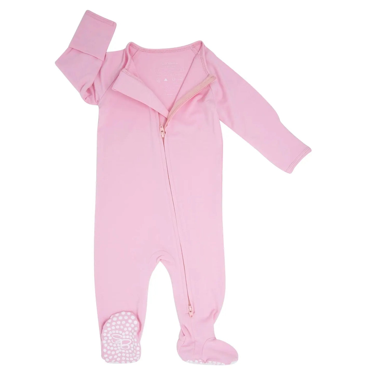 Girls/floral Bamboo Zipper Footie