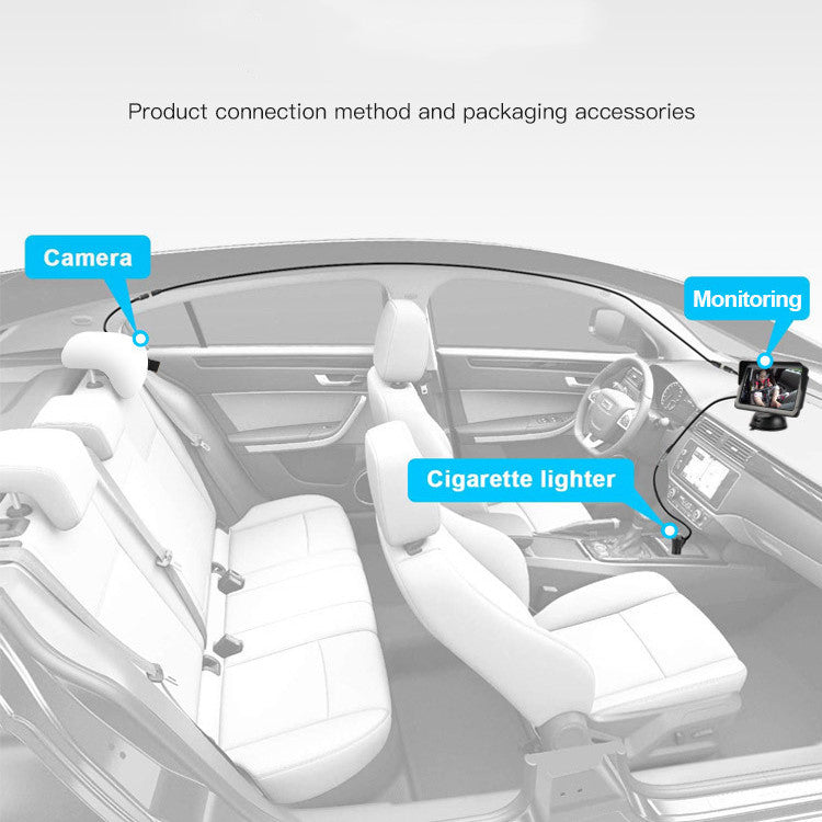 In-car Baby Monitoring 5-inch AHD High-definition Car Monitor Infrared Camera