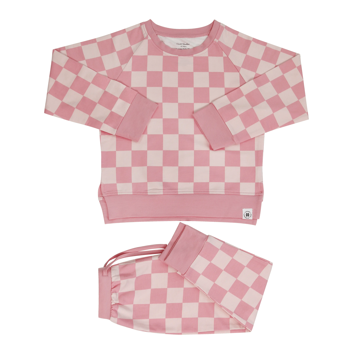 Checker Crew Neck Jogger Set
