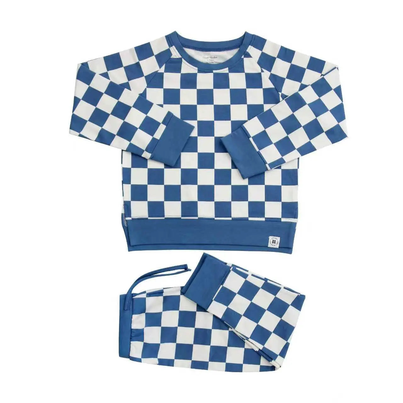 Checker Crew Neck Jogger Set