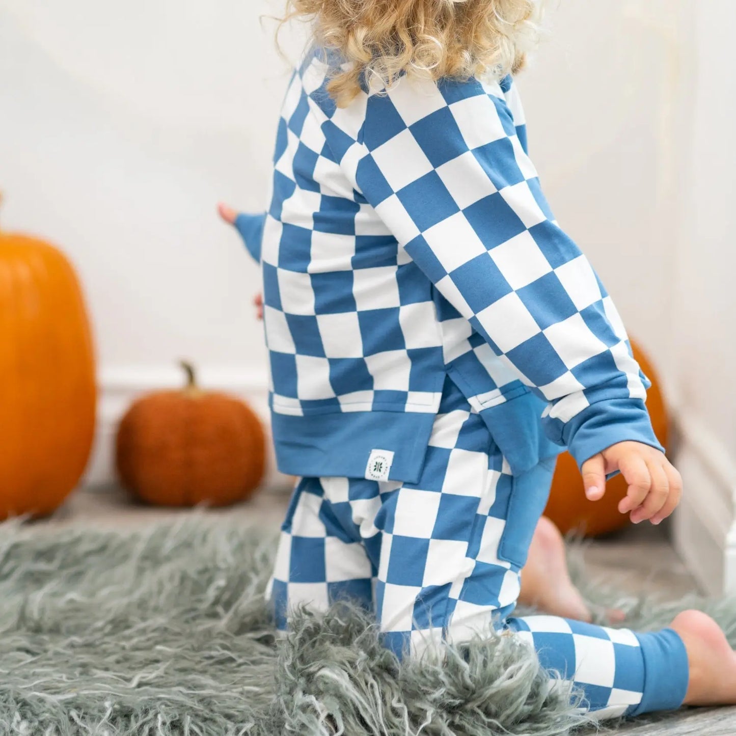Checker Crew Neck Jogger Set