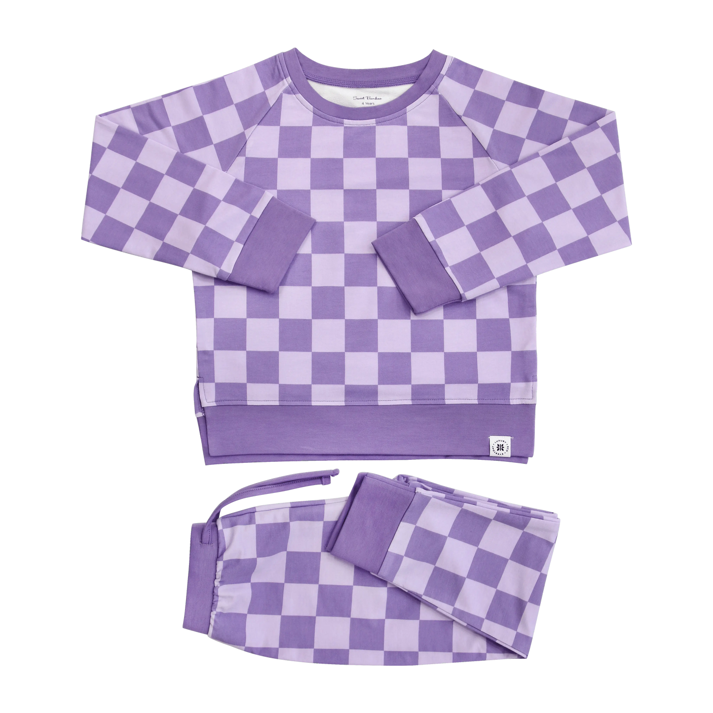 Checker Crew Neck Jogger Set