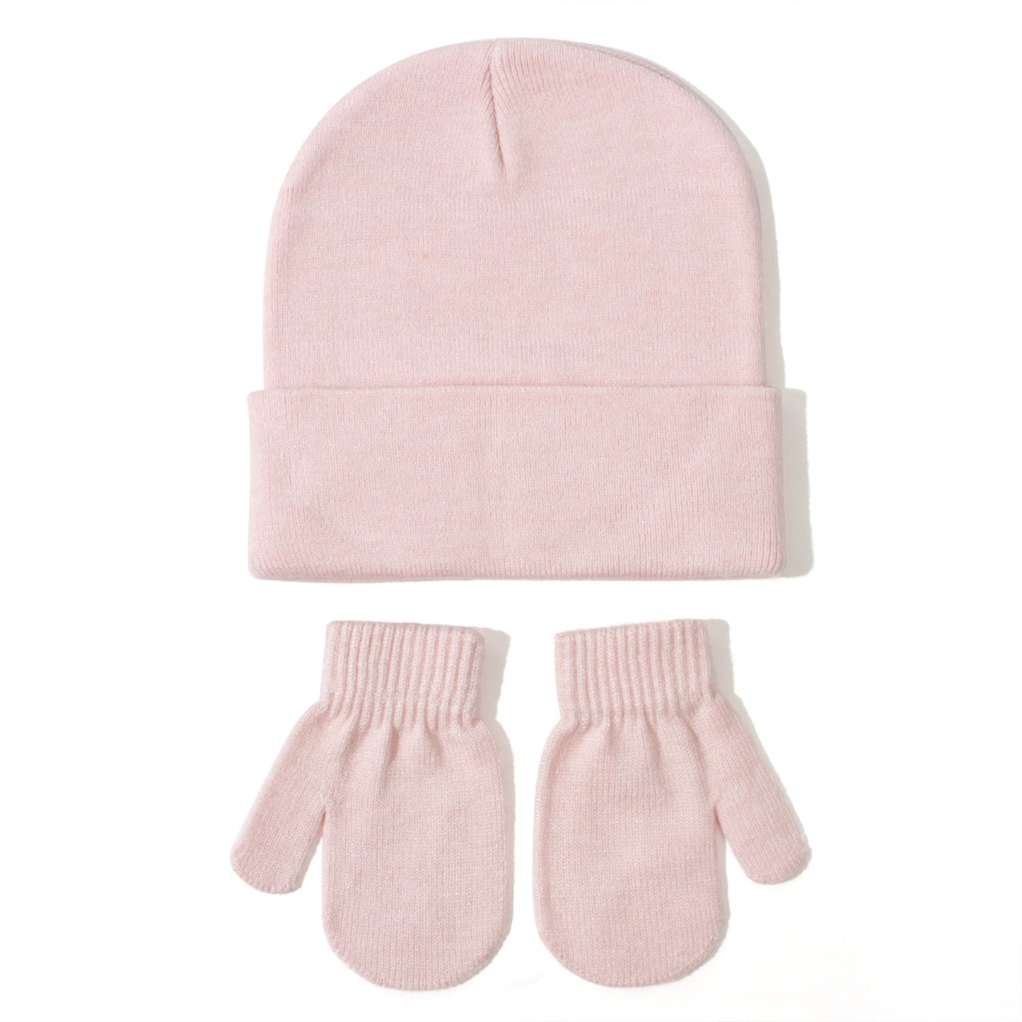 All-matching Solid Color Baby Knitted Hat Gloves Set