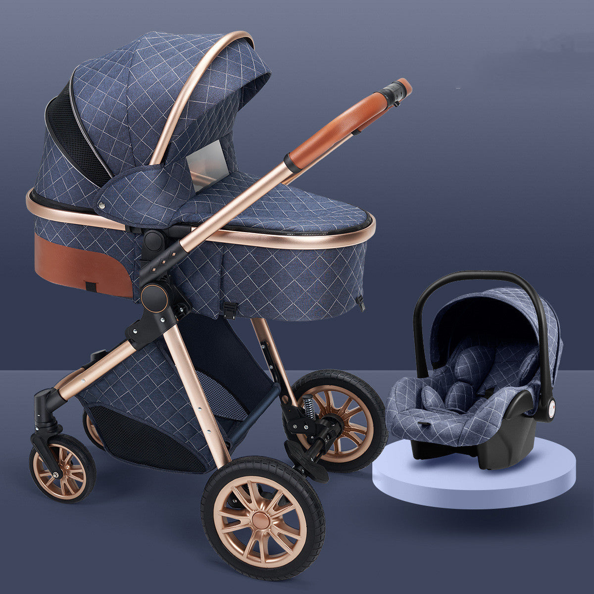 Stylish High View Stroller Lightweight Folding