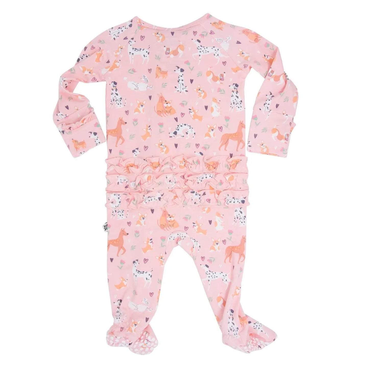 Girls/Floral Ruffle Baby Footie