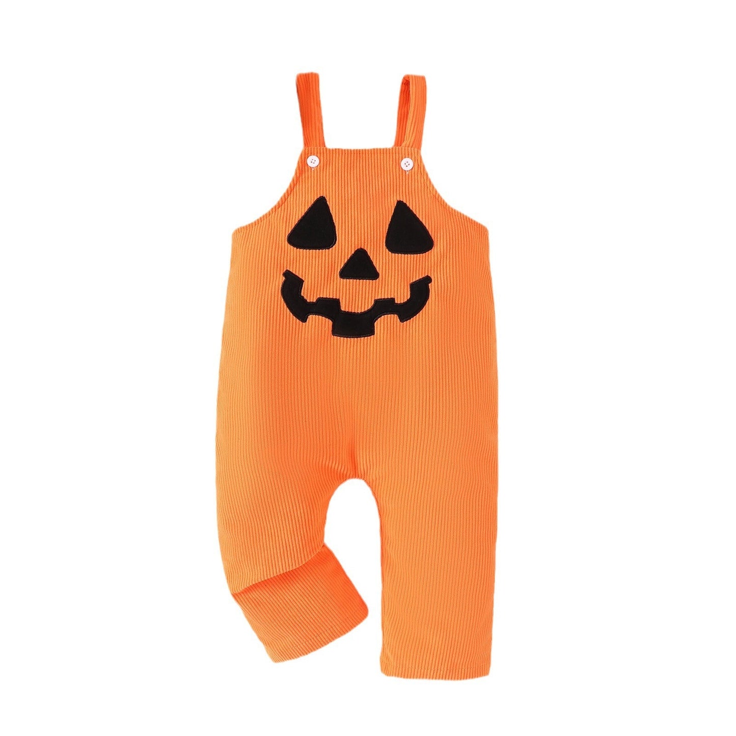 Halloween New Baby Pumpkin Grimace Embroidered Corduroy Suspender Pants