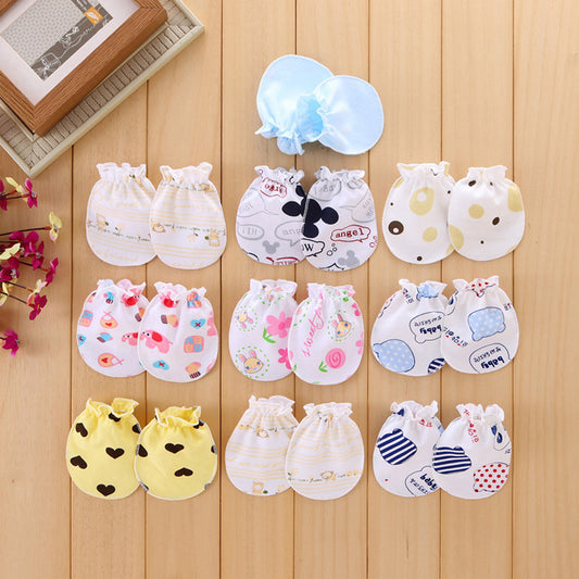 Newborn Baby Anti-scratch Face Artifact 0 Cotton Breathable Summer 3-12 Months 6 Newborn Baby Spring And Autumn Thin Gloves