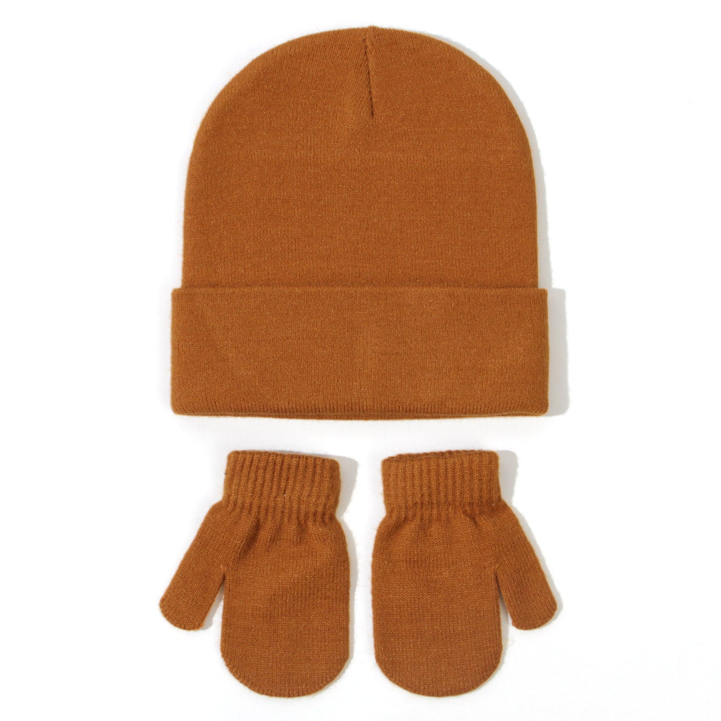 All-matching Solid Color Baby Knitted Hat Gloves Set