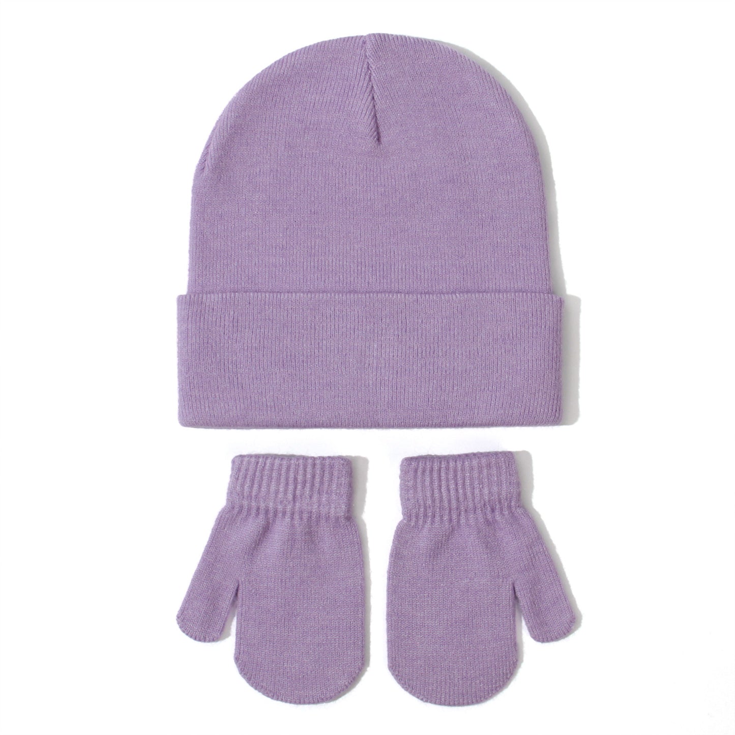 All-matching Solid Color Baby Knitted Hat Gloves Set