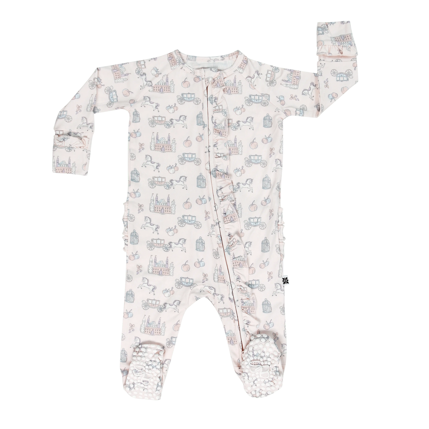 Girls/Floral Ruffle Baby Footie