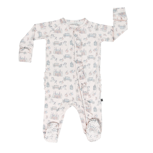 Girls/Floral Ruffle Baby Footie