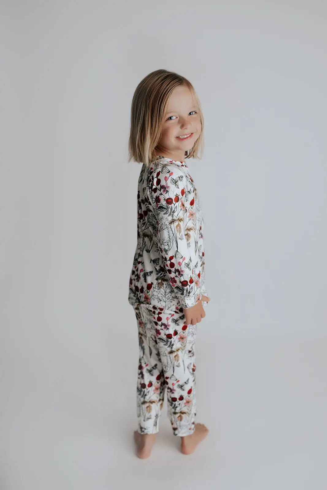 Floral Girls Kids Pajamas Three Little Tots