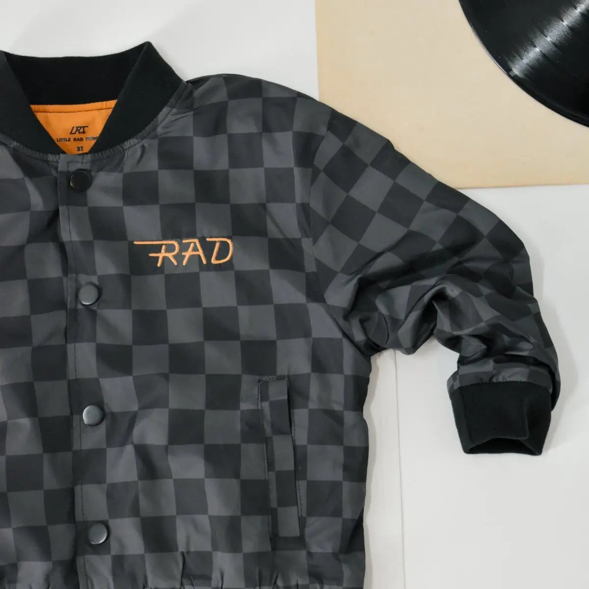 KIDS WATERPROOF LETTERMAN JACKET - CHECKERS