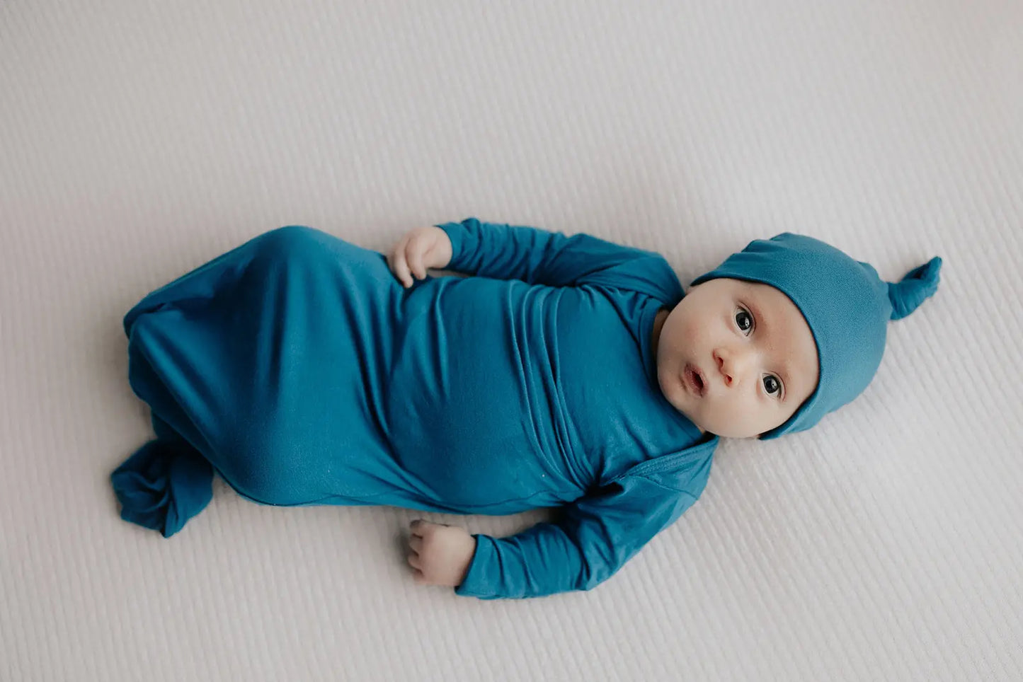 Blue Knotted Newborn Baby Gown Three Little Tots