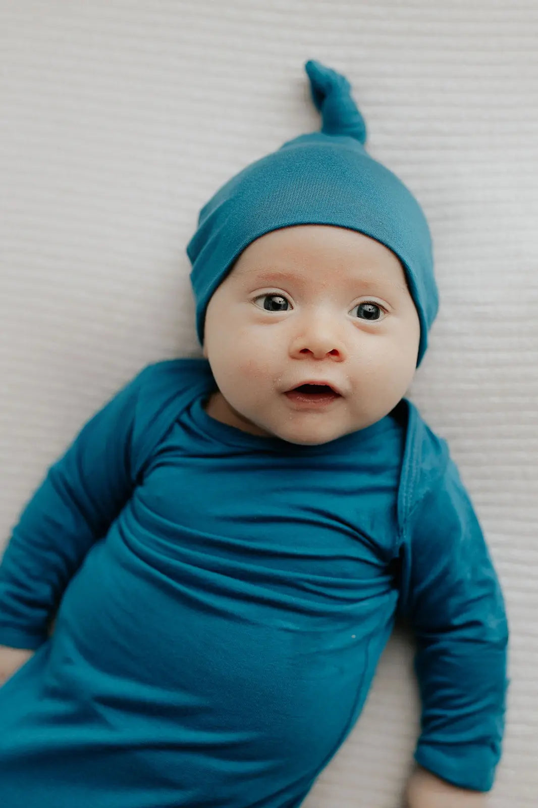 Blue Knotted Newborn Baby Gown Three Little Tots