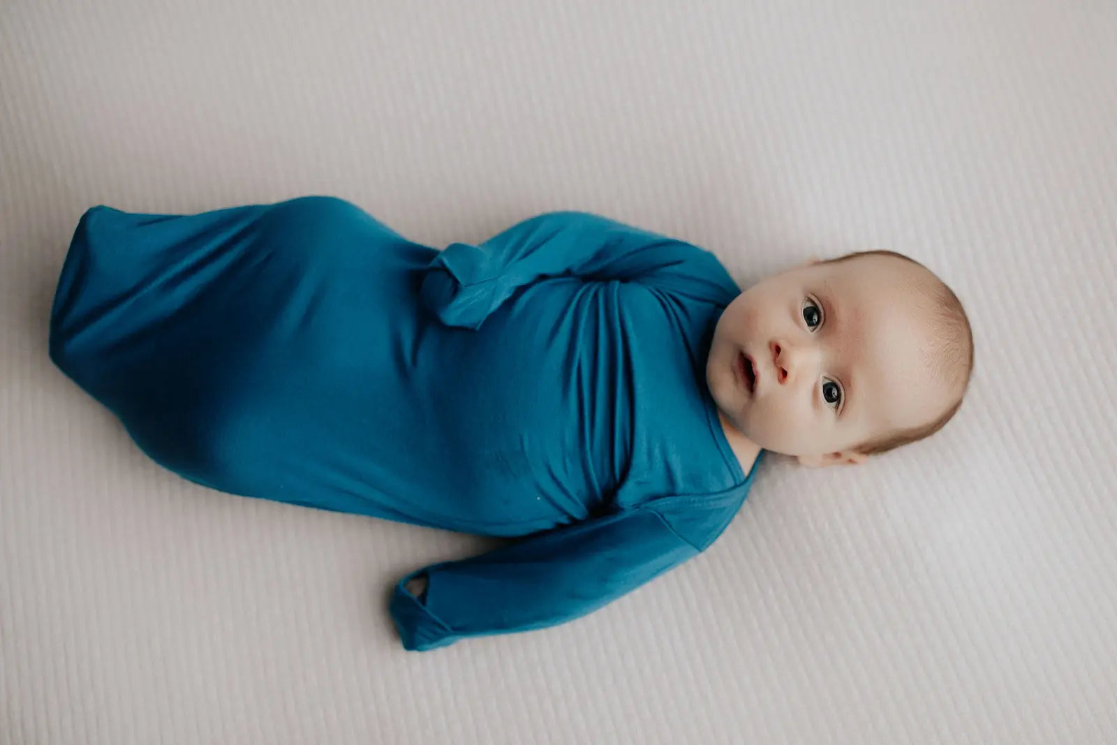 Blue Knotted Newborn Baby Gown Three Little Tots