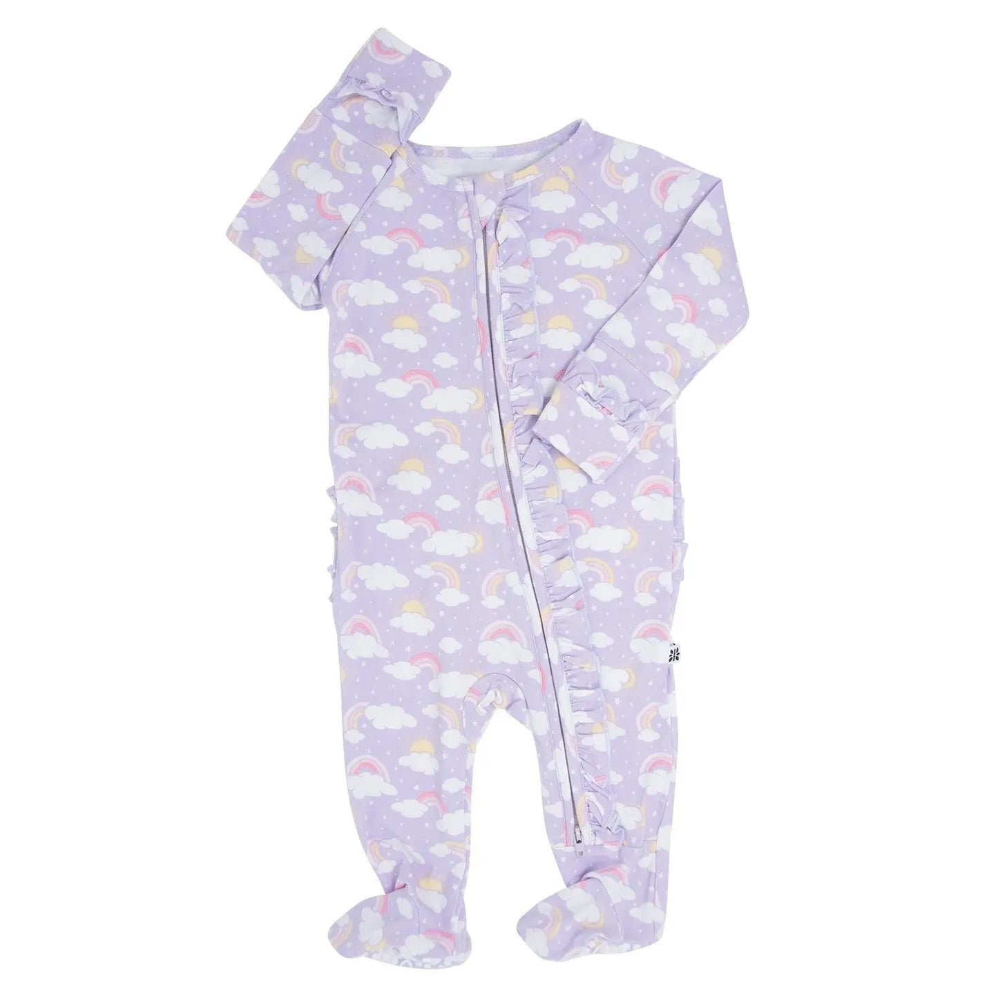 Girls/Floral Ruffle Baby Footie