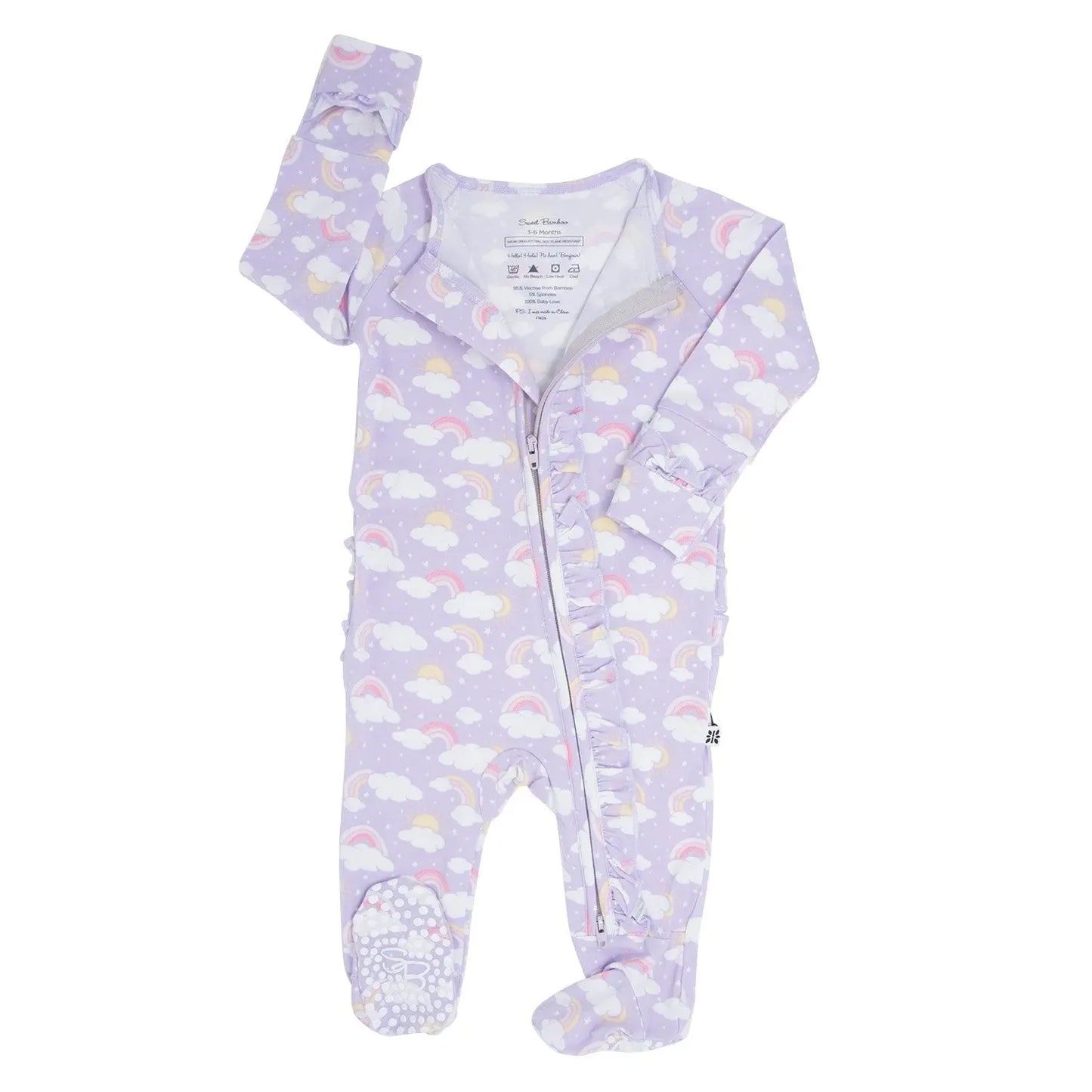 Girls/Floral Ruffle Baby Footie