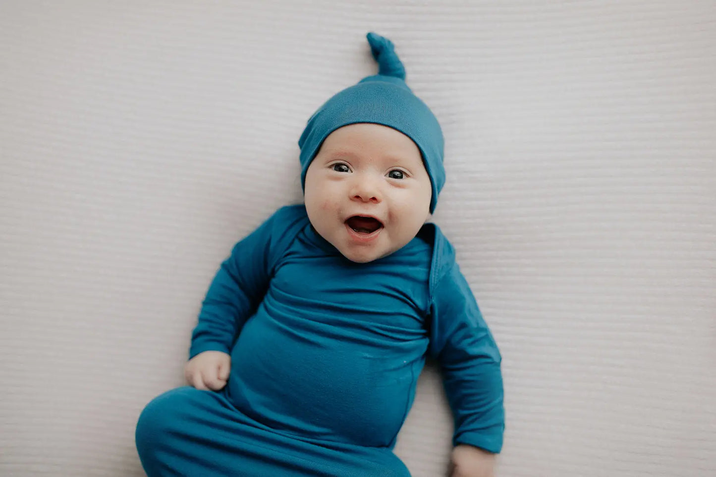 Blue Knotted Newborn Baby Gown Three Little Tots