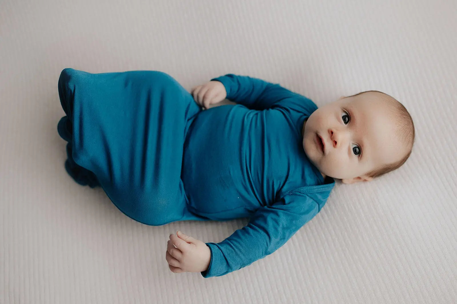 Blue Knotted Newborn Baby Gown Three Little Tots