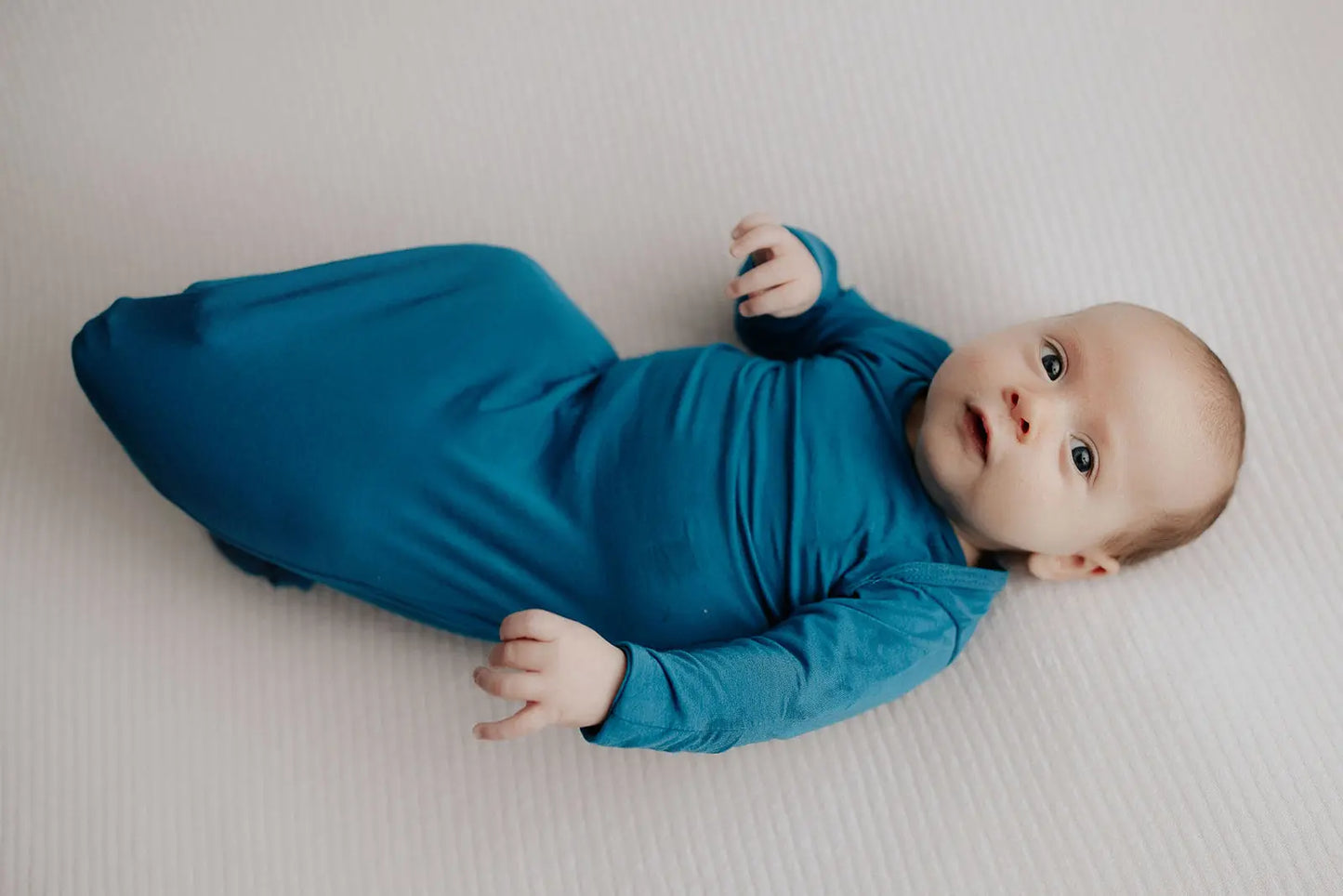 Blue Knotted Newborn Baby Gown Three Little Tots